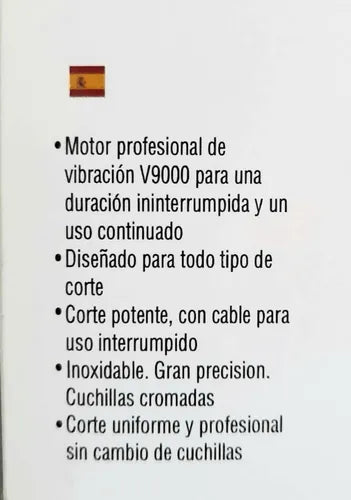 MÁQUINA PELUQUERA PROFESSIONAL 9 PIEZAS DISEÑO CLASICO V5000