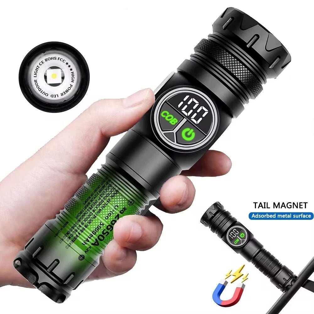Super linterna recargable con pantalla led