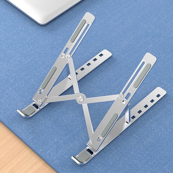 Soporte para laptop de aluminio flexible y práctico