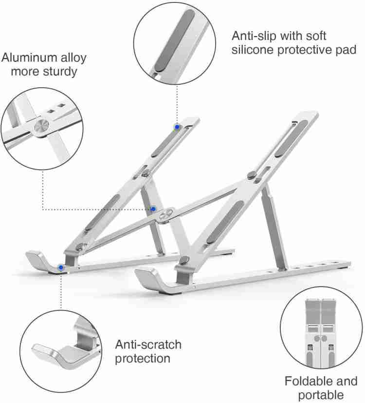 Soporte para laptop de aluminio flexible y práctico