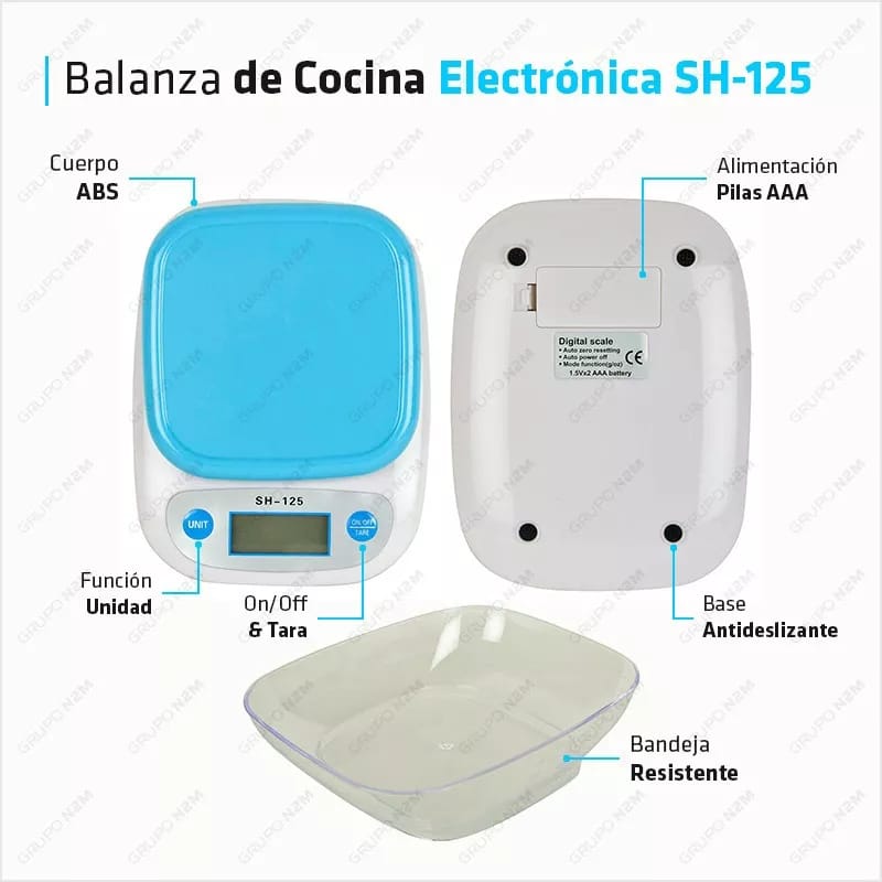 Báscula digital de cocina con bandeja