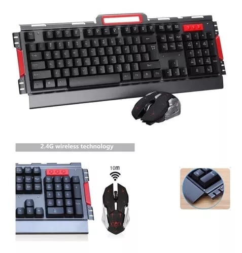 Kit dúo de teclado y mouse inalambrico gamer 2.4Ghz