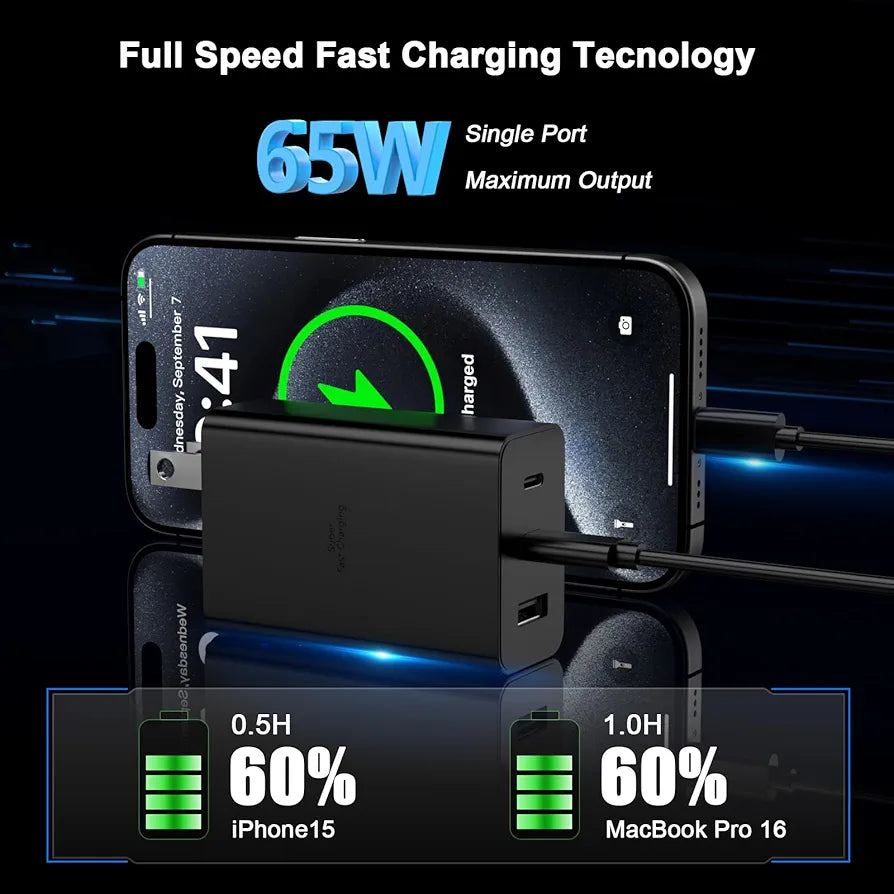 Cargador Samsung 3 en 1 ( 65W, 25W y 15w)