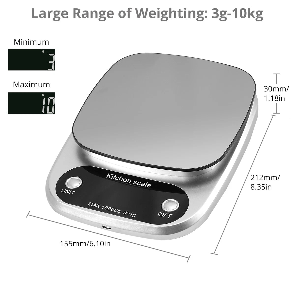 Báscula digital de cocina 10kg