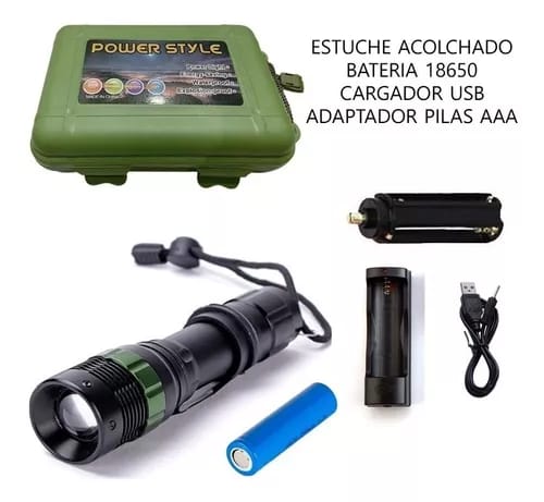 Linterna recargable con cono vial