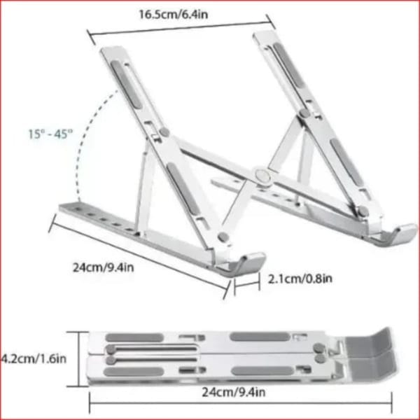 Soporte para laptop de aluminio flexible y práctico
