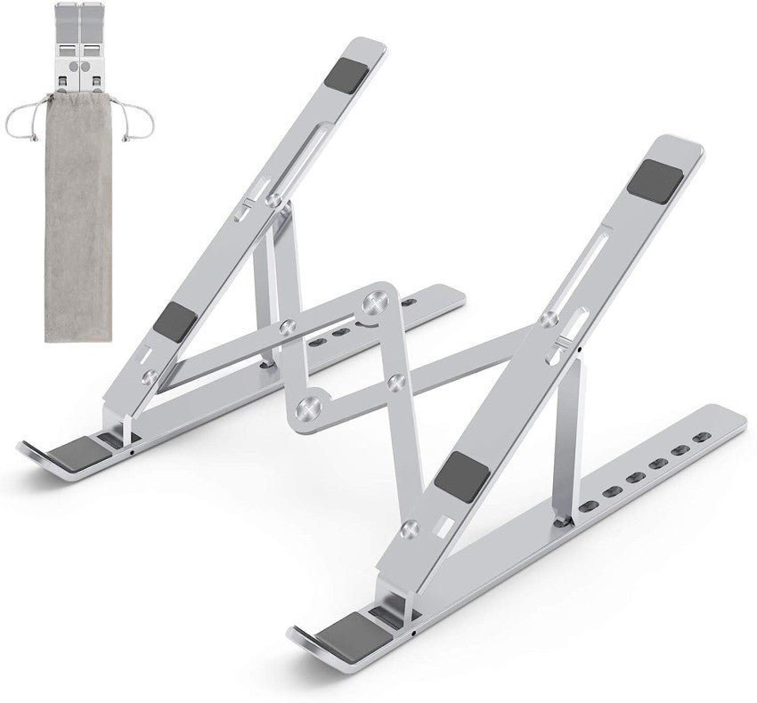 Soporte para laptop de aluminio flexible y práctico